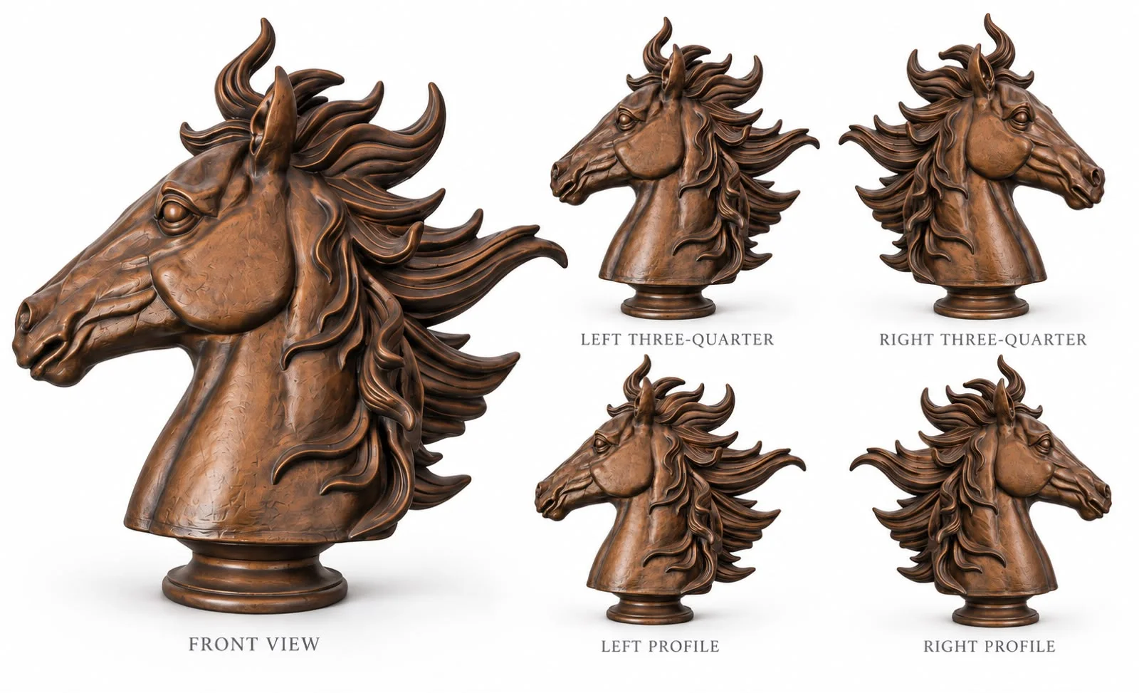 A horse in bronze. Fiberglass Art from the Mock Rock Gardening portfolio.
