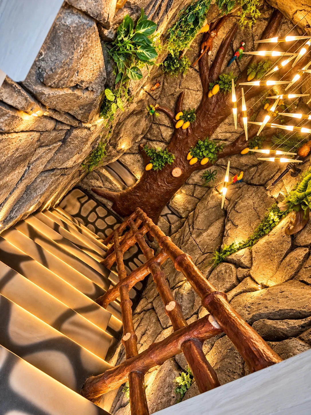 A canopy of handcrafted branches. Interior Design & Fit-Out from the Mock Rock Gardening portfolio.