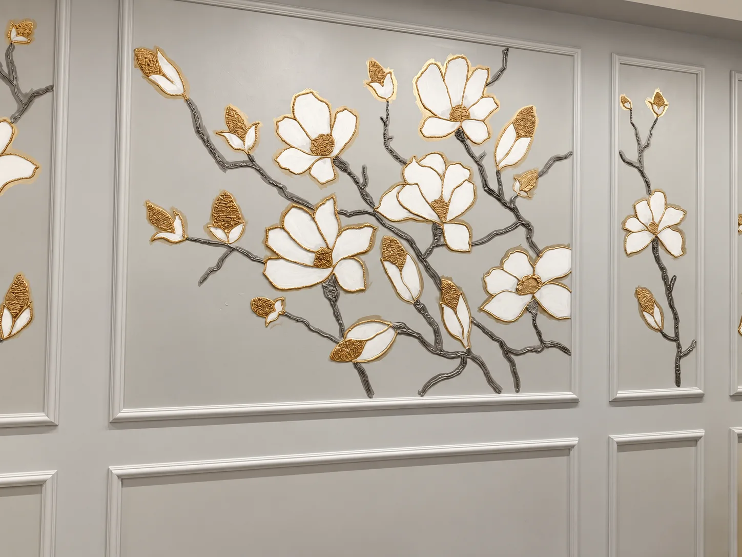 Magnolia in relief. Interior Design & Fit-Out from the Mock Rock Gardening portfolio.