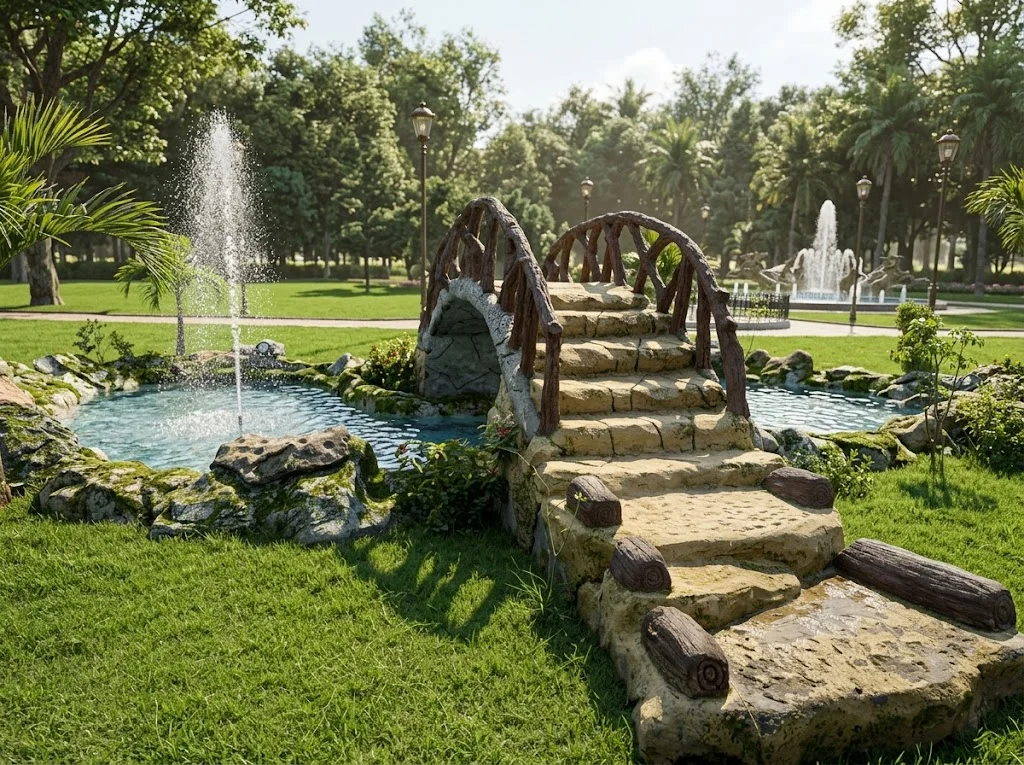 Water, stone and stepping paths. Water Features & Fountains from the Mock Rock Gardening portfolio.