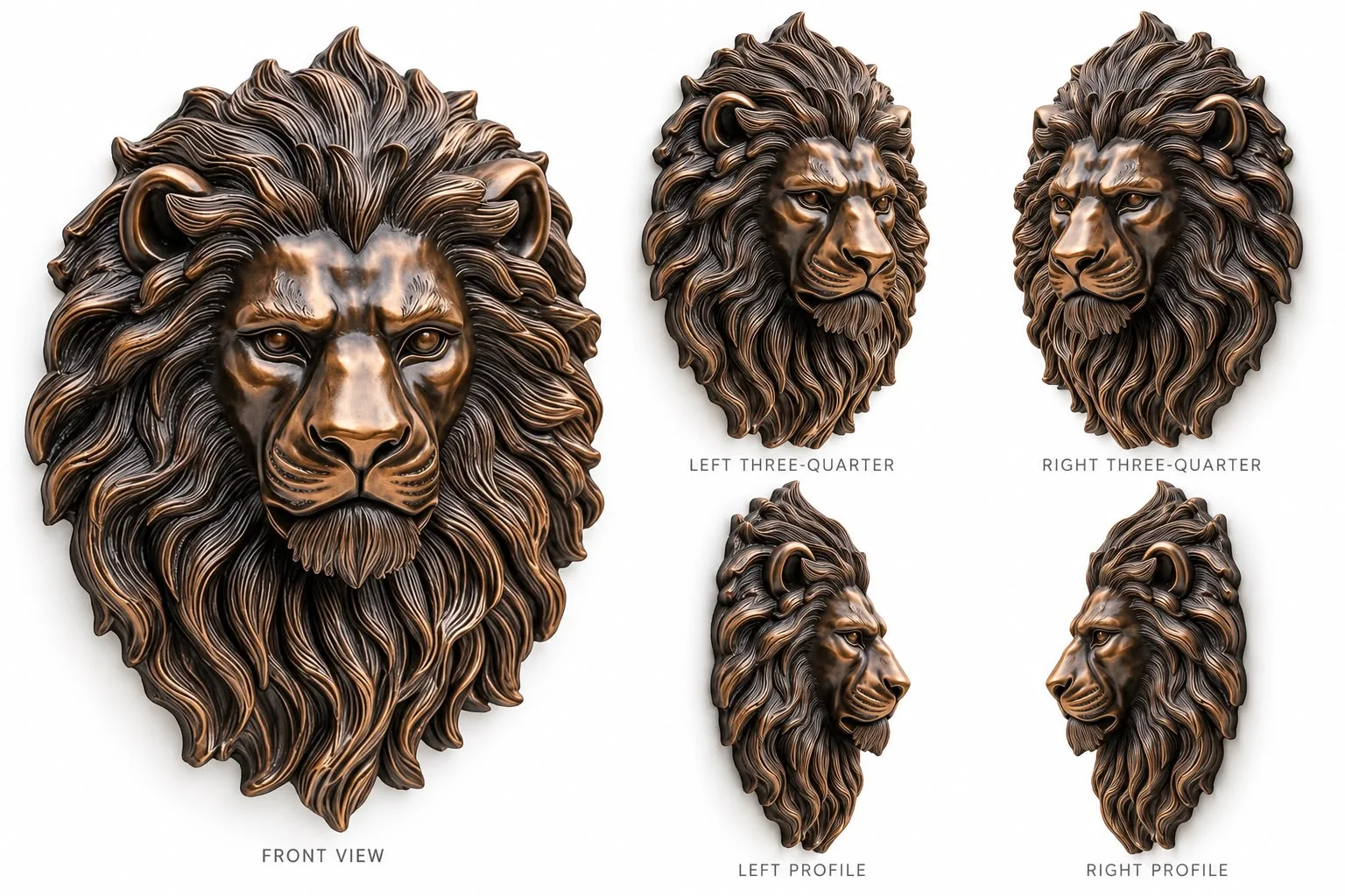 The bronze lion. Fiberglass Art from the Mock Rock Gardening portfolio.