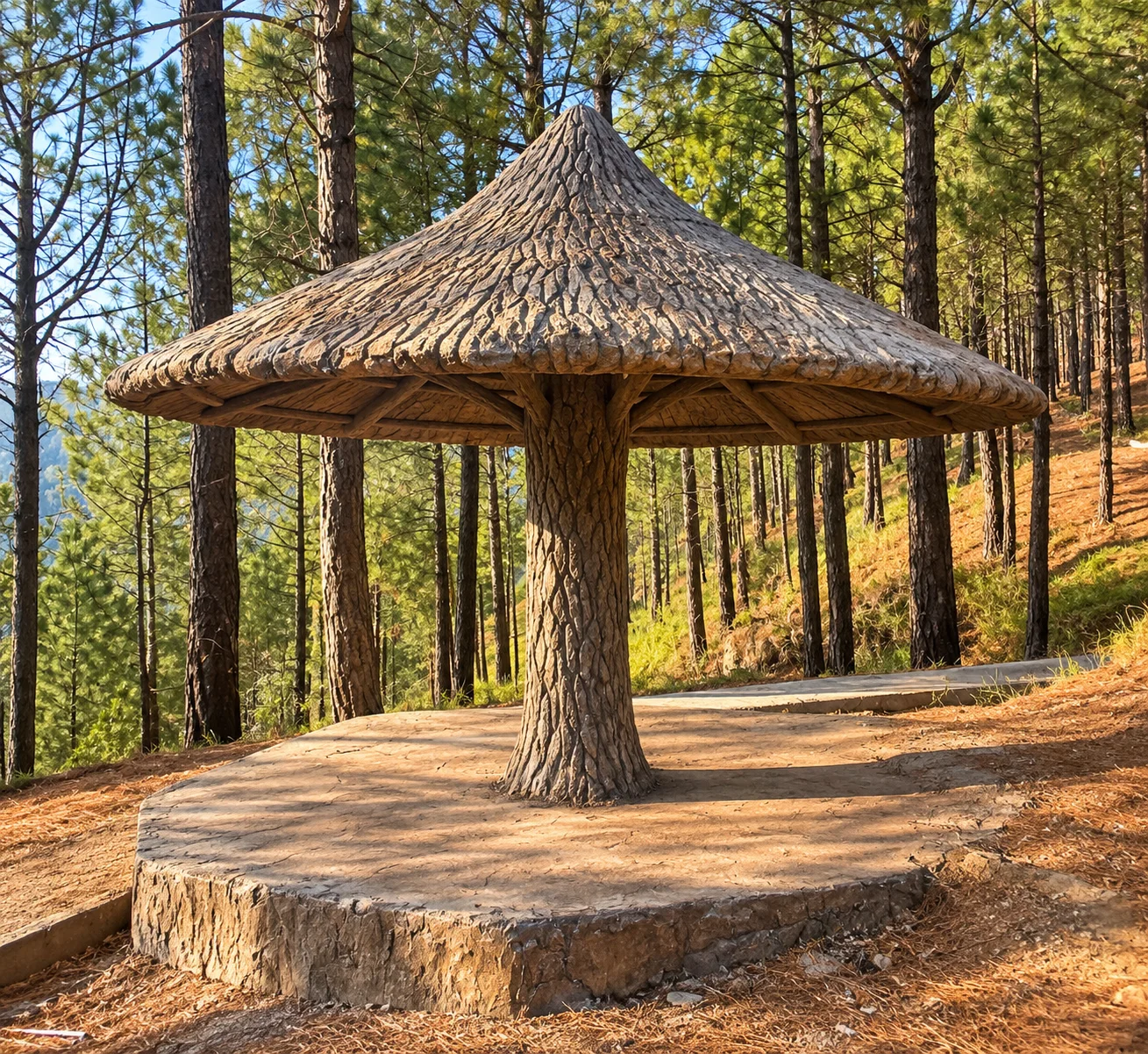 Under a thatched canopy. Landscape Design & Gardening from the Mock Rock Gardening portfolio.