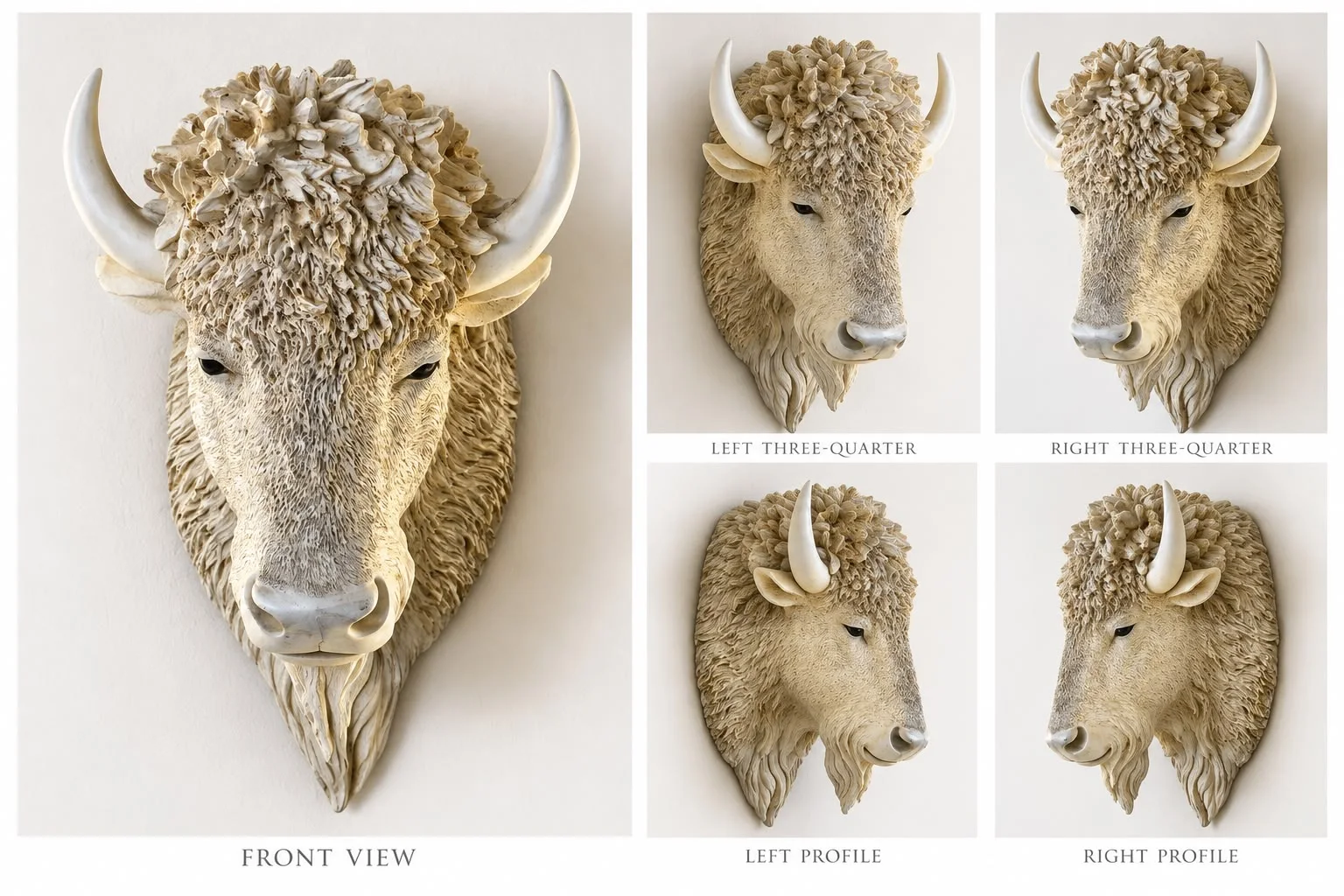 The sculpted bison. Fiberglass Art from the Mock Rock Gardening portfolio.
